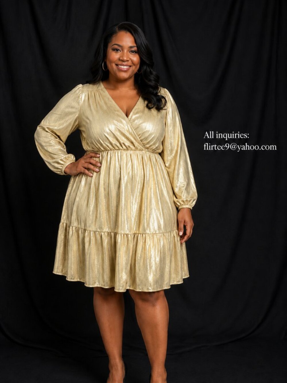 Metallic Tiered  Party Dress